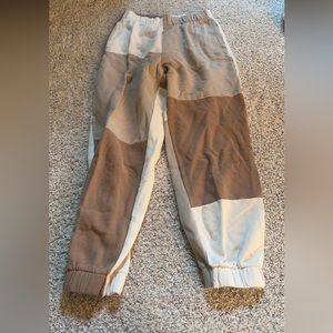 Small Hollister Brown and off white joggers